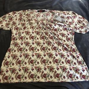 White Floral Plus Size Top